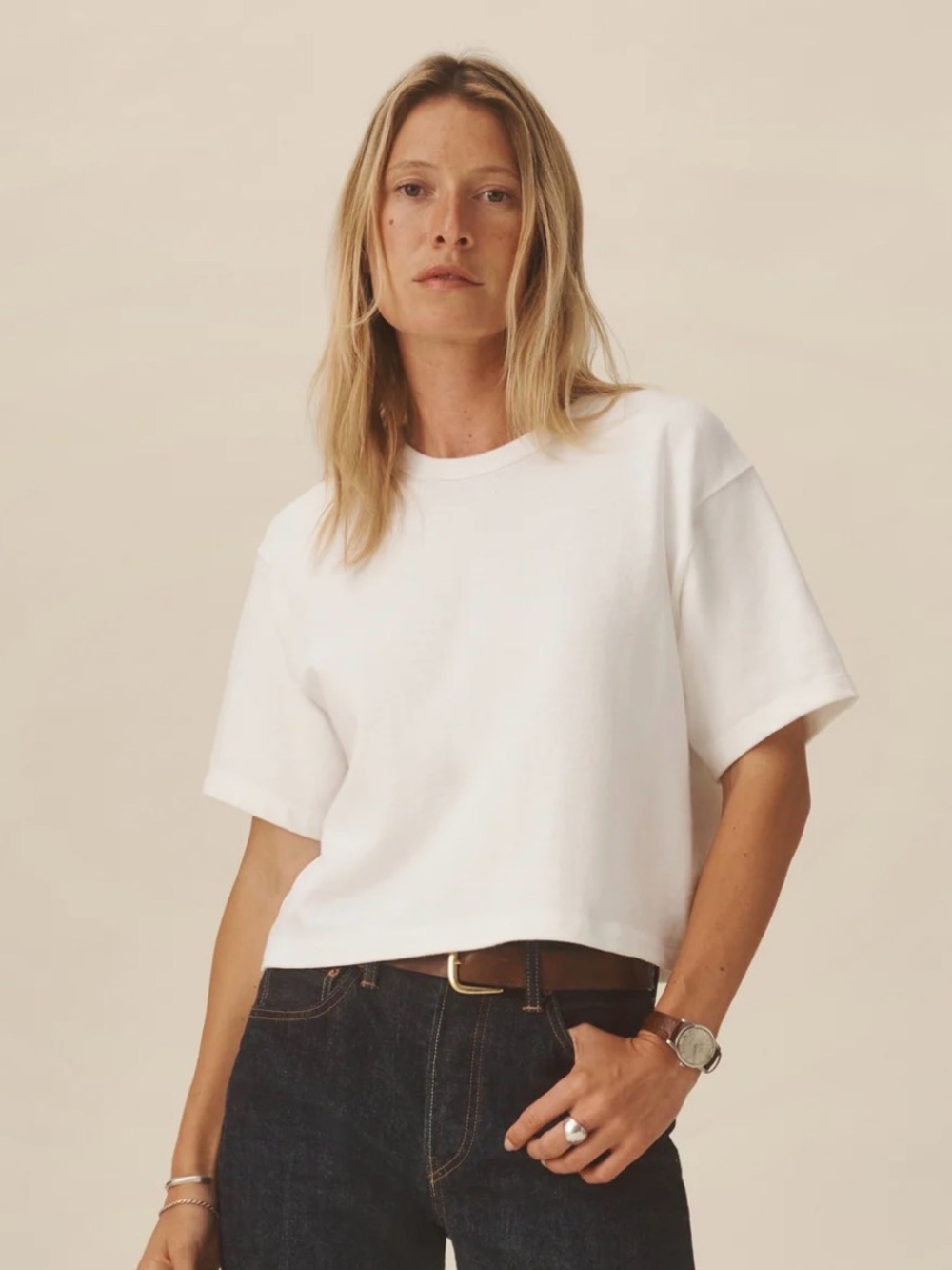 Buck Mason Boyfriend Crop Tee